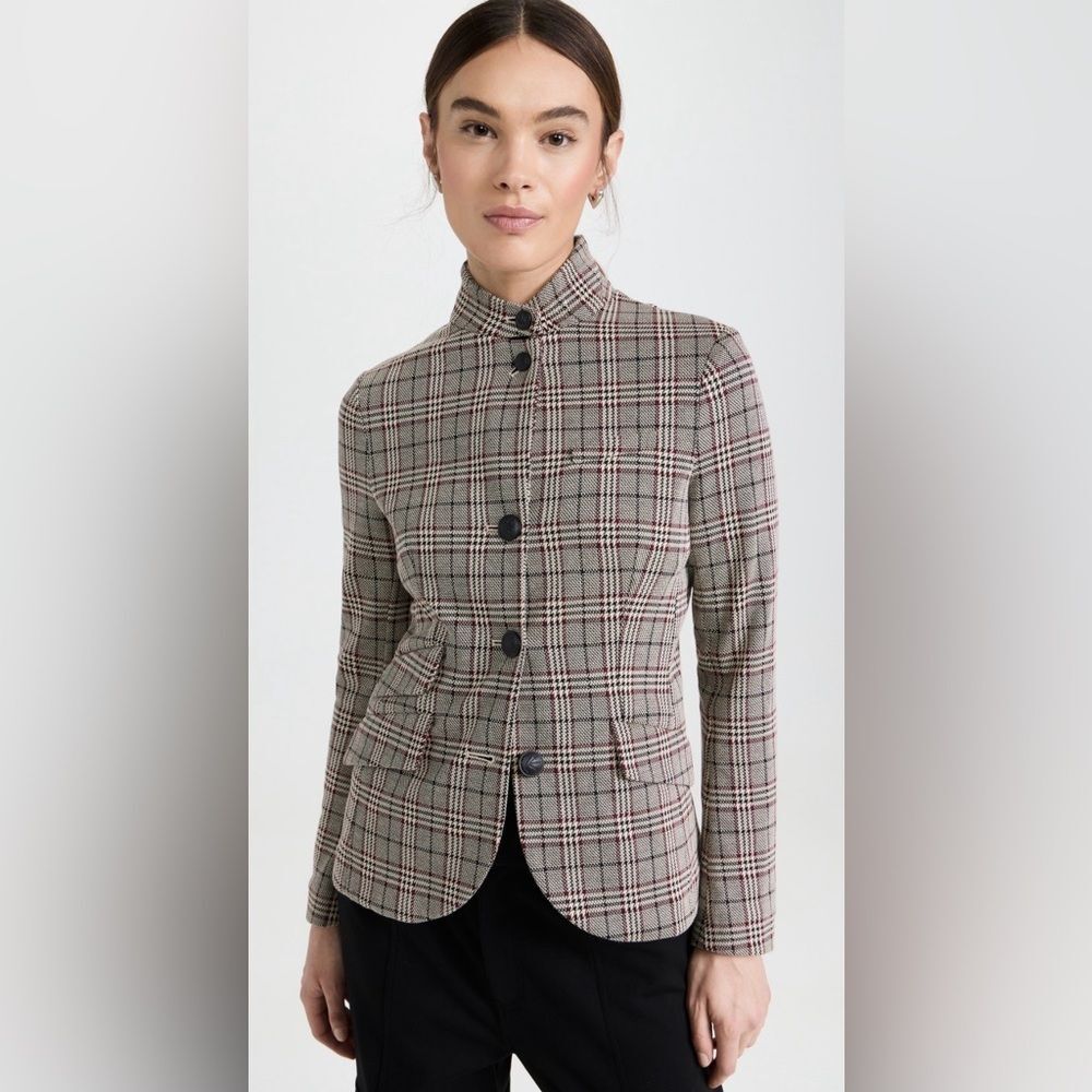 Rag & Bone Checkered Blazer Slade Plaid Cotton-Blend Jacket Elevated Office